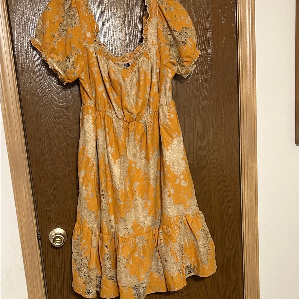 Torrid mustard Floral lace Dress 00